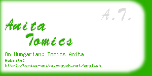 anita tomics business card